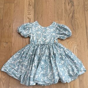 Laura Ashley Floral Blue and Cream 6T Dress